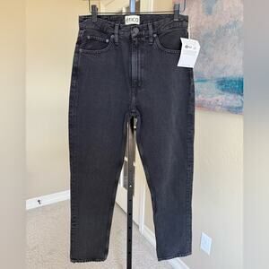 Etica Finn Straight Leg Jeans Women’s Size 27 Black Wash Sustainable Denim NWT